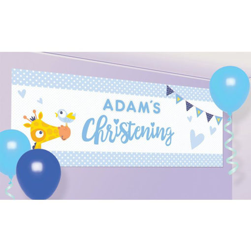 Picture of CHRISTENING DAY BLUE PERSONOLISED BANNER
